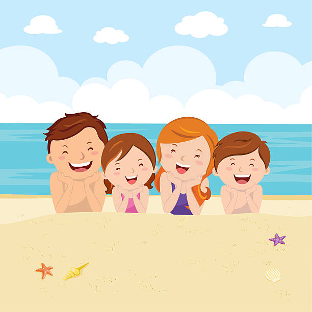 Royalty Free Family Beach Fun Clip Art, Vector Images ...