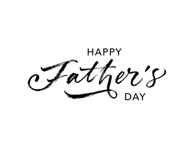 Happy Father's day calligraphy greeting card. Modern vector brush calligraphy. Happy Father's Day typography design. Happy Father's day calligraphy greeting card. Modern vector brush calligraphy. Happy Father's Day typography design, hand drawn lettering. Brush pen holiday lettering isolated on white background. fathers day stock illustrations