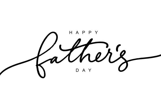 happy ojciec dzień kaligrafii kartkę z życzeniami. nowoczesna kaligrafia pędzla wektorowego. projekt typografii happy father's day - fathers day stock illustrations