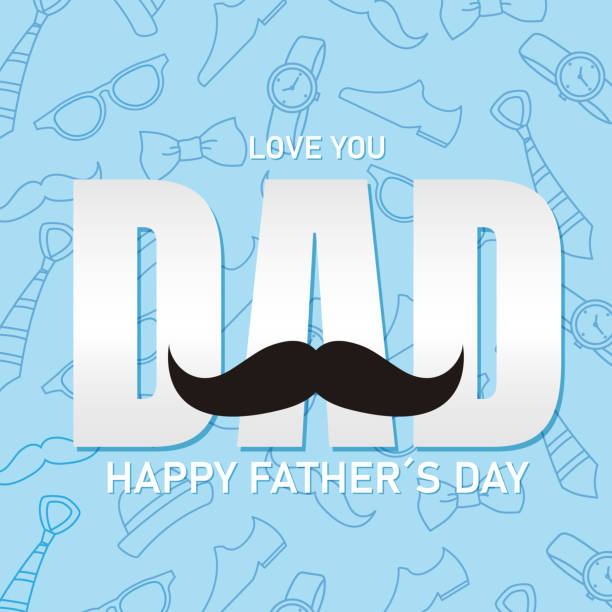 happy fathers day card. Men's accessories and space for text happy fathers day card. Men's accessories and space for text fathers day stock illustrations