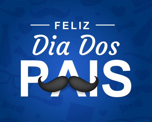 포르투갈어로 행복한 아버지의 날 (디아 도스 파이스) - dia dos pais stock illustrations