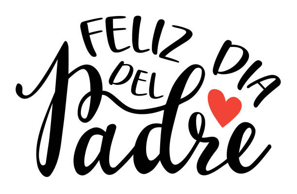 Happy Fathers Day in Spanish handwritten lettering. Quotes and phrases about dad, elements for cards, banners, posters, mug, drink glasses,scrapbooking, pillow case, phone cases and clothes design. Happy Fathers Day in Spanish handwritten lettering. Quotes and phrases about dad, elements for cards, banners, posters, mug, drink glasses,scrapbooking, pillow case, phone cases and clothes design. fathers day stock illustrations