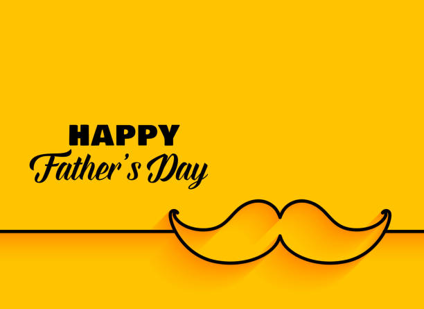 szczęśliwy dzień ojców minimalny żółty tło - fathers day stock illustrations