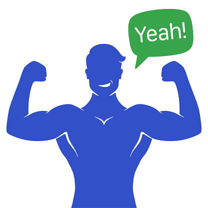 A happy fitness man silhouette vector illustration