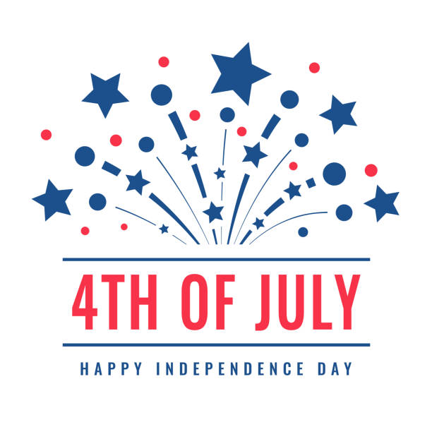 happy fourth of july greeting card - july 4 stock illustrations
