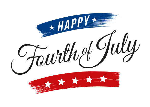 Happy Fourth of July - United Stated independence day greeting Happy Fourth of July - United Stated independence day greeting - Illustration july stock illustrations