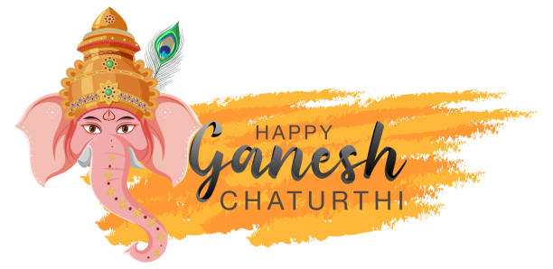 Happy Ganesh Chaturthi Poster vector art illustration