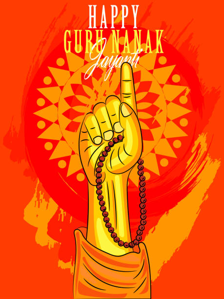 Happy Guru Nanak Jayanti,Guru Nanak chanting hand,illustration in vector file turban bebe fille stock illustrations