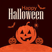 Vector of Happy Halloween background with grunge textured. Empty space for edit info. EPS Ai 10 file format.