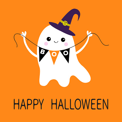 Portrait Details about   Happy Halloween Ghost Witch Sticker 