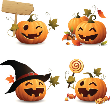 Happy Halloween Pumpkins Stock Illustration - Download Image Now - iStock