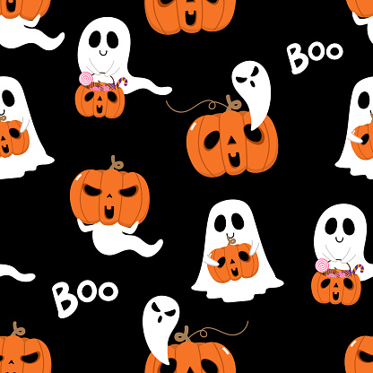happy-halloween-wallpaper-with-cute-spooky-ghosts-and-scary-pumpkin-vector-id1329149992?b=1&k=6&m=1329149992&s=170667a&w=0&h=  ...