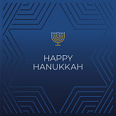 Happy Hanukkah card template. Hanukkah is the name of the Jewish holiday. Stock illustration