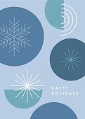 Happy holidays card with modern geometric background. Stock illustration