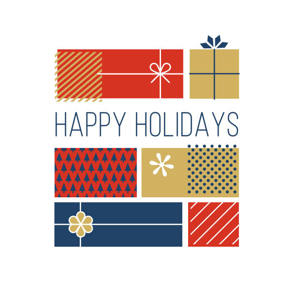 Happy Holidays Greeting Cards. Happy Holidays Greeting Cards - Illustration square composition illustrations stock illustrations