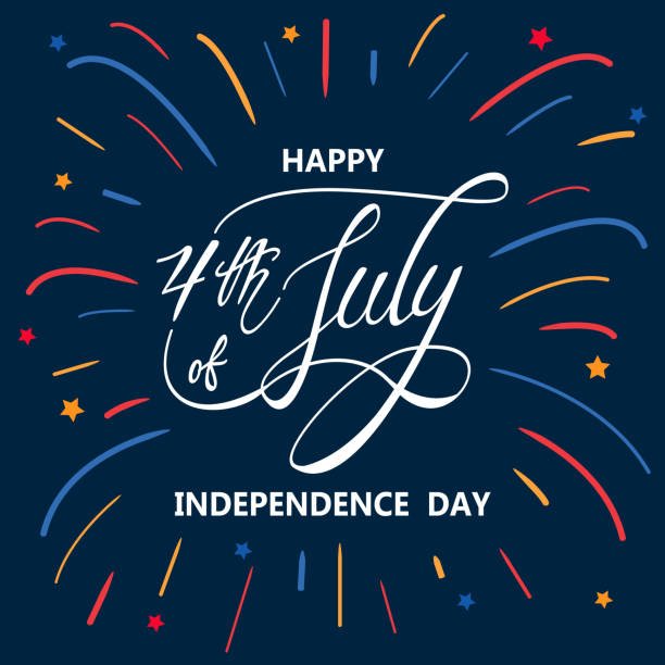 快樂獨立日或 7 月 4 日向量背景或橫幅圖形 - 美國國慶 插圖 幅插畫檔、美工圖案、卡通及圖標