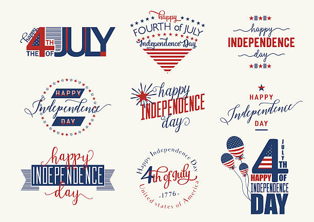 Happy Independence Day United States overlay. Fourth of July - Happy Independence Day. Fourth of July - July4th banner, label or poster. Vector Set independence day stock illustrations