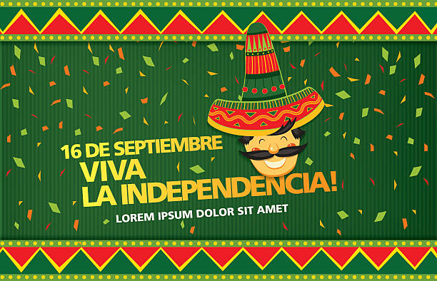 Happy Independence day! Viva Mexico! Greeting card of a traditional Mexican holiday viva mexico stock illustrations