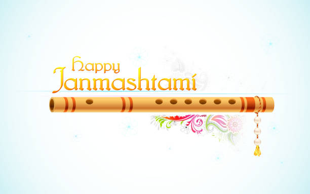 bildbanksillustrationer, clip art samt tecknat material och ikoner med happy janmasthami - flöjt