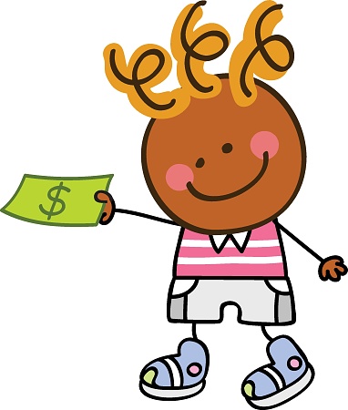 Happy kid with money