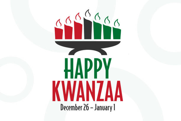 Happy Kwanzaa. December 26 until January 1. Holiday concept. Template for background, banner, card, poster with text inscription. Vector EPS10 illustration. Happy Kwanzaa. December 26 until January 1. Holiday concept. Template for background, banner, card, poster with text inscription. Vector EPS10 illustration kwanzaa stock illustrations
