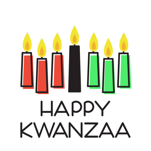 Happy Kwanzaa illustration Happy Kwanzaa. Vector illustration with traditional colored candles. kwanzaa stock illustrations