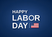 Happy Labor Day card, banner with USA flag. Vector illustration. EPS10
