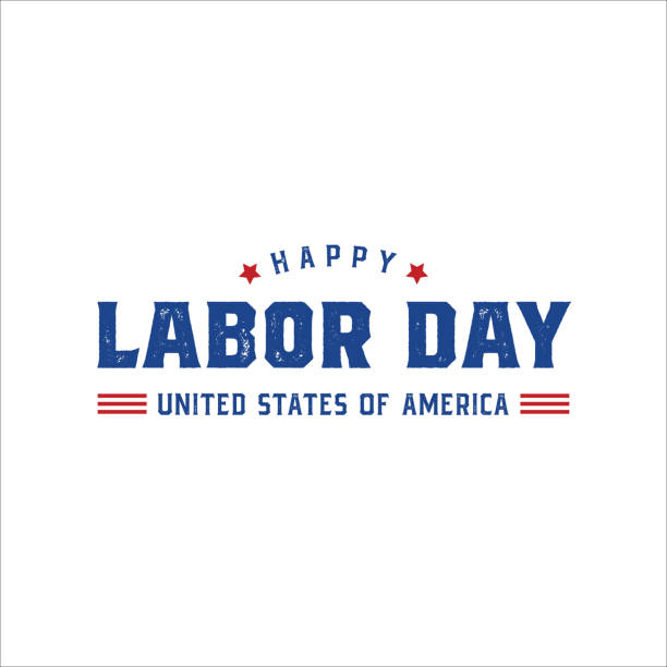 happy labor day stany zjednoczone ameryki wektor literowanie ilustracja na białym tle dla kartki z życzeniami, plakat lub banner - labor day stock illustrations
