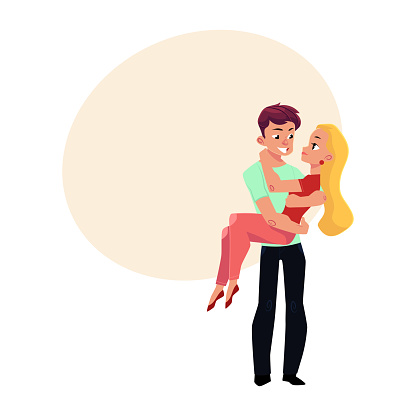 A man carrying a woman in his arms 695672 Vector Art at 