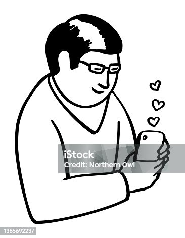 istock Happy man with a phone 1365692237