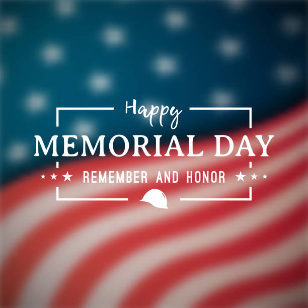 happy memorial day banner. narodowe amerykańskie święto. rozmazana amerykańska flaga. tło wektorowe. - memorial day stock illustrations