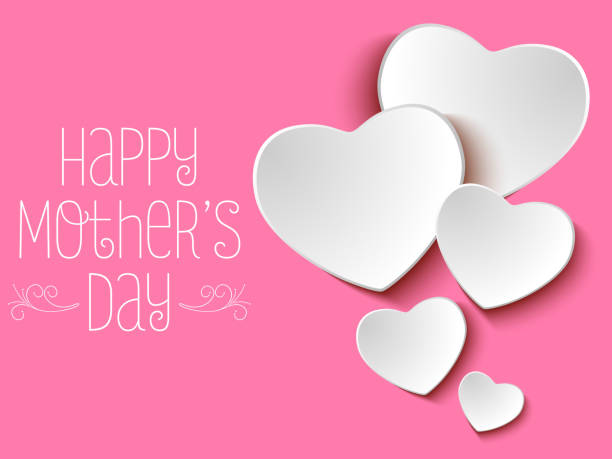 Happy Mother Day Heart Background Vector - Happy Mother Day Heart BackgroundHappy Valentine's Day Heart Love Background mother backgrounds stock illustrations
