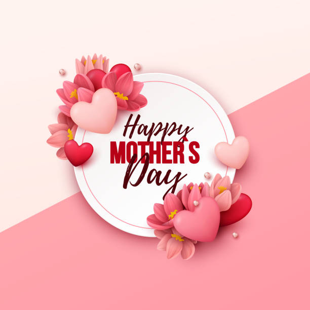 Happy Mothers Day background with flowers and hearts Happy Mothers Day background with flowers and hearts. Vector illustration mothers day background stock illustrations