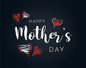 istock Happy Mother's Day background with hand drawn hearts. Vector 1314848448