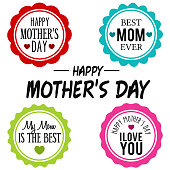 istock Happy Mother's Day Badges. Eps10 Vector. 1354856314