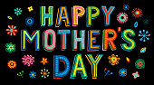 Hand drawn Happy Mother's Day card. You can edit the colors or sizes easily if you have Adobe Illustrator or other vector software. All shapes are vector