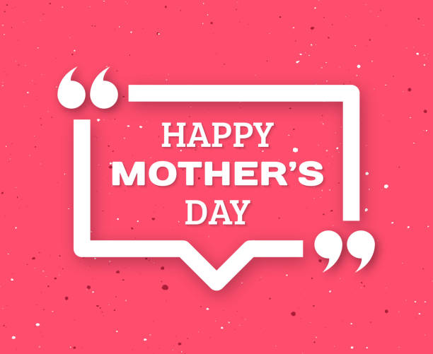 Happy Mothers Day greeting card Happy Mothers Day typographic background. White square quote frame with greetings for Mothers Day. Greeting card for mammy with pink background. Vector illustration family designs stock illustrations