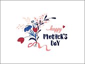 istock Happy Mother`s Day Greeting Card with flowers bouquet 1306729514