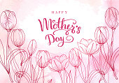 istock Happy mother's day. Greeting card with mother's day. Floral background. Vector illustration 943319268