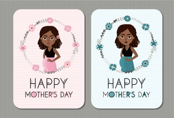 Happy mother's day  african american mothers day stock illustrations