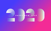 Abstract gradient Happy New Year 2020 Background for your Christmas. EPS 10 vector illustration, contains transparencies. High resolution jpeg file included.