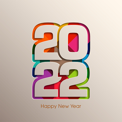 Design typography of 2022 Happy new year celebration.