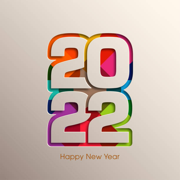 Happy new year 2022 Text Design vector. Design typography of 2022 Happy new year celebration. 2022 stock illustrations