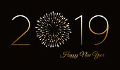 Happy new year background with fireworks. - Illustration