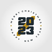 istock 2023 Happy New Year. Creative concept design template with colorful logo 2023 for celebration and season decoration. Colored vector trendy background for branding, calendar, card, banner, cover. 1357710152