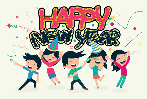 2,194 Happy New Year Kids Illustrations &amp; Clip Art - iStock