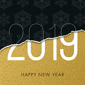 2019 - Happy New Year Greeting card. - Illustration