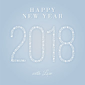 2018 - Happy New Year Greeting card - Illustration