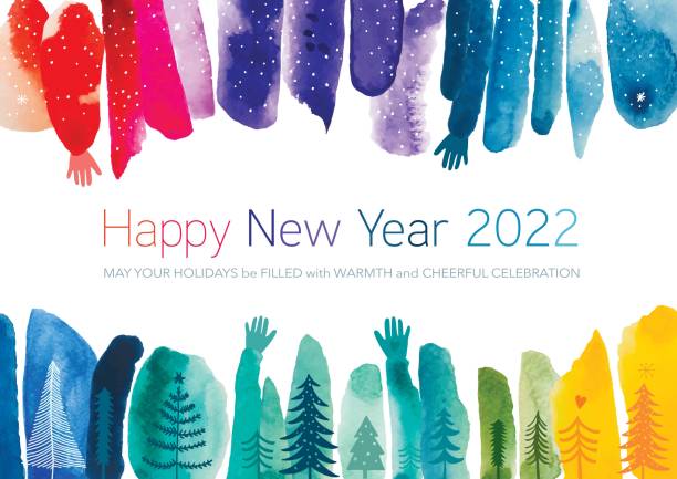 Happy New Year Vibrant Greeting vector art illustration