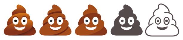 Happy poo pile vector art illustration